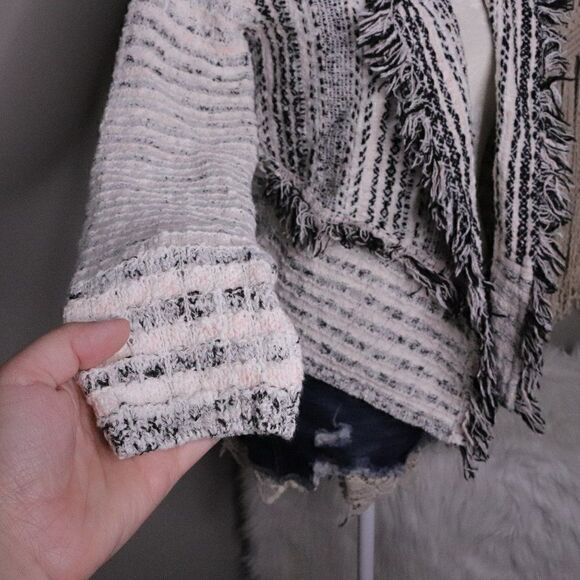 Inc International Concepts | Fringed Textured Open Front Cardigan Jacket Small - Picture 4 of 7